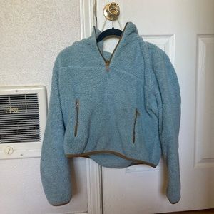 girlfriend collective - ice recycled half zip fleece size medium